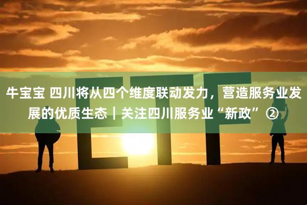 牛宝宝 四川将从四个维度联动发力,营造服务业发展的优质生态|关注四川服务业“新政” ②